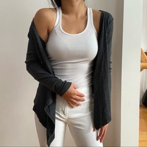 Grey and Black Striped Cardigan